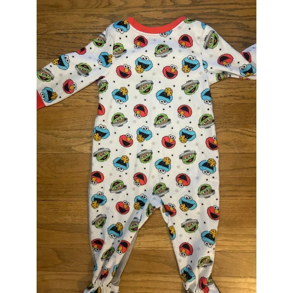 Sesame Street Elmo Mighty Cute Fleece Footie Pajamas 18 Months Toddler Sleep